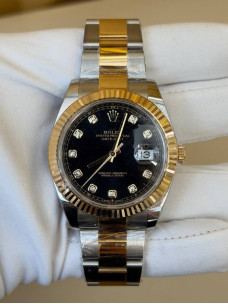 Rolex Datejust 41 — чорний циферблат з діамантами