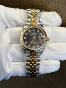 Rolex Datejust 31 — чорний перламутровий циферблат з діамантовими індексами