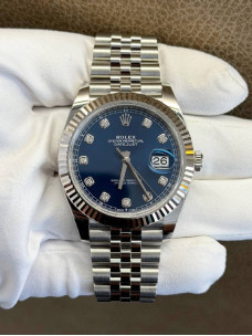 Rolex Datejust 41 — синій циферблат з діамантовими індексами
